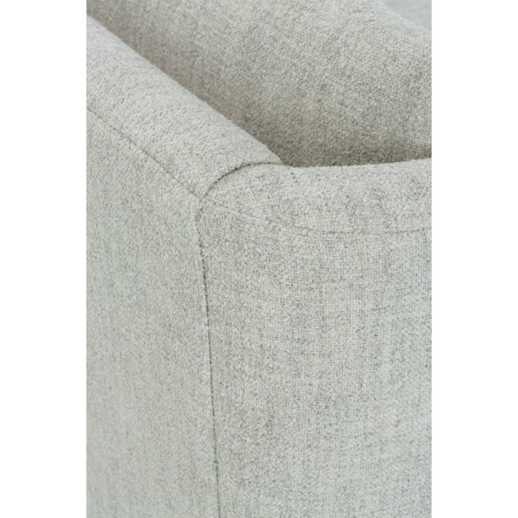 Platinum Polyester Sofa with Latte Legs and Track Arms