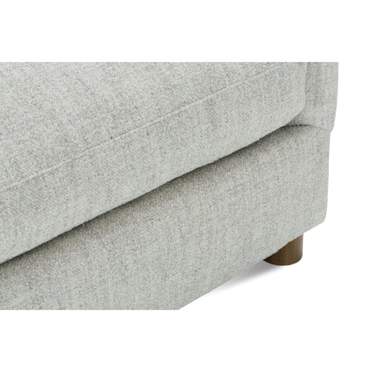 Platinum Polyester Sofa with Latte Legs and Track Arms