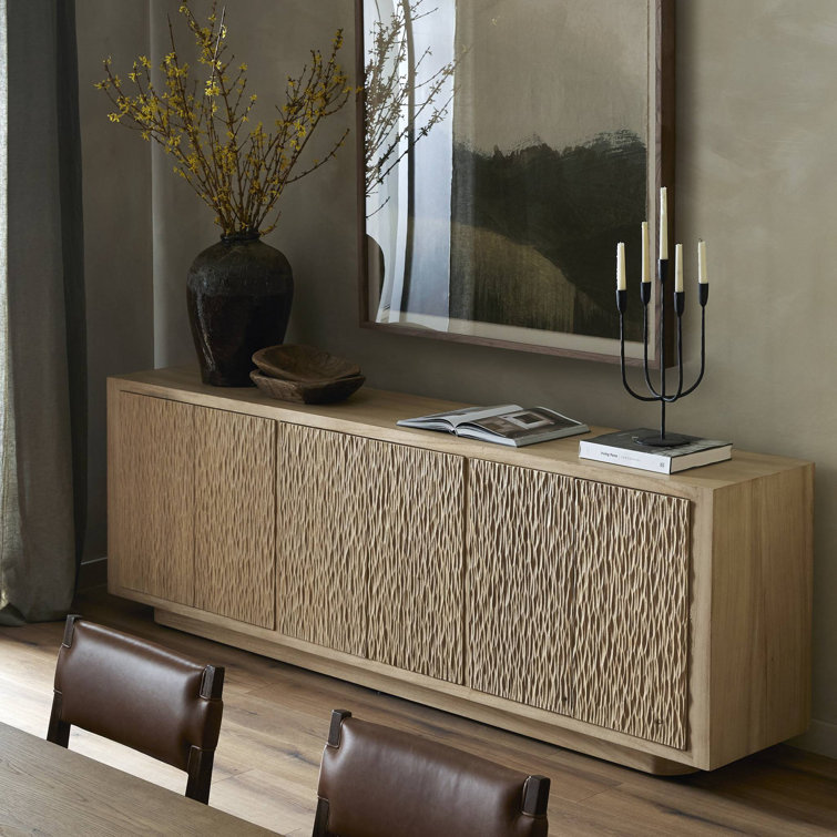Bahari 98'' Light Brown Guanacaste Wood Sideboard