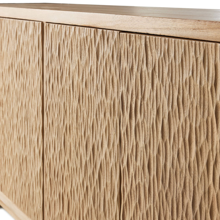 Bahari 98'' Light Brown Guanacaste Wood Sideboard
