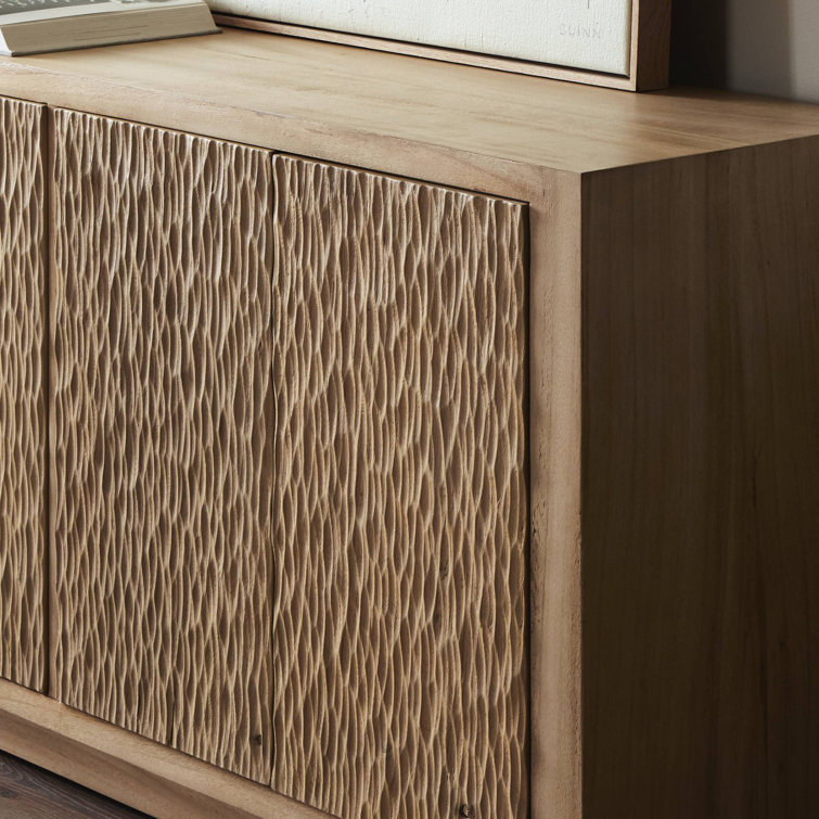 Bahari 98'' Light Brown Guanacaste Wood Sideboard