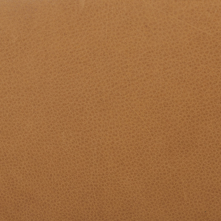 Gerrie 95" Brown Leather Sofa with Plush Cushions