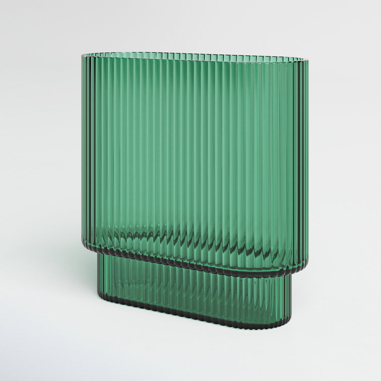 Emerald Green Art Deco Glass Table Vase