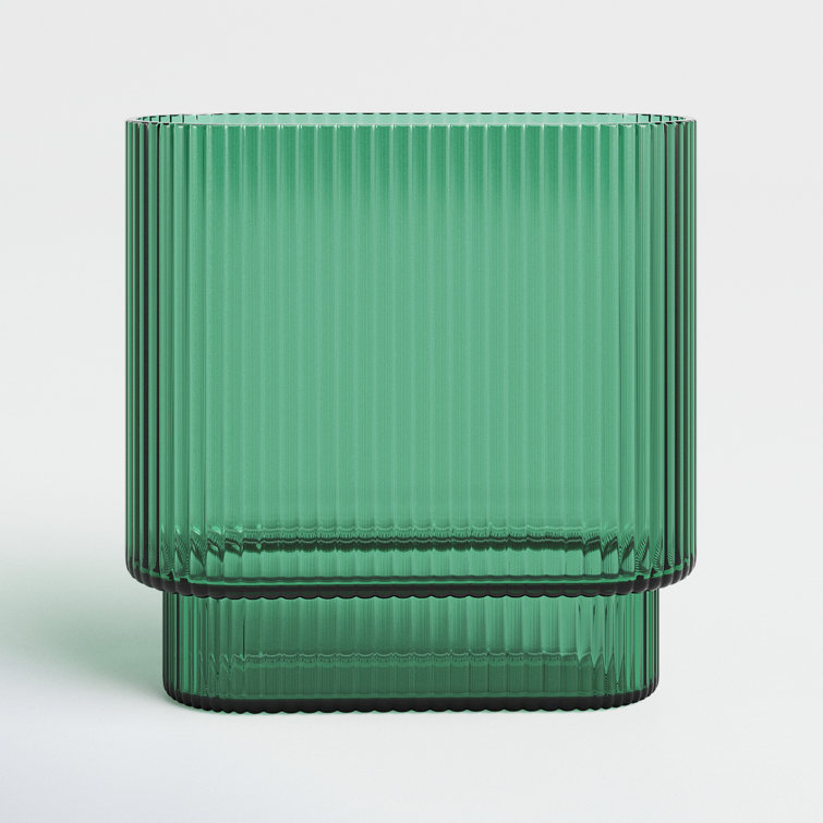 Emerald Green Art Deco Glass Table Vase
