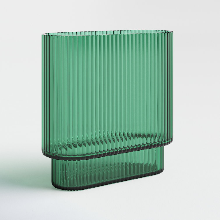 Emerald Green Art Deco Glass Table Vase