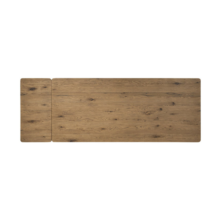 Light Brown Oak Extendable Rectangular Dining Table