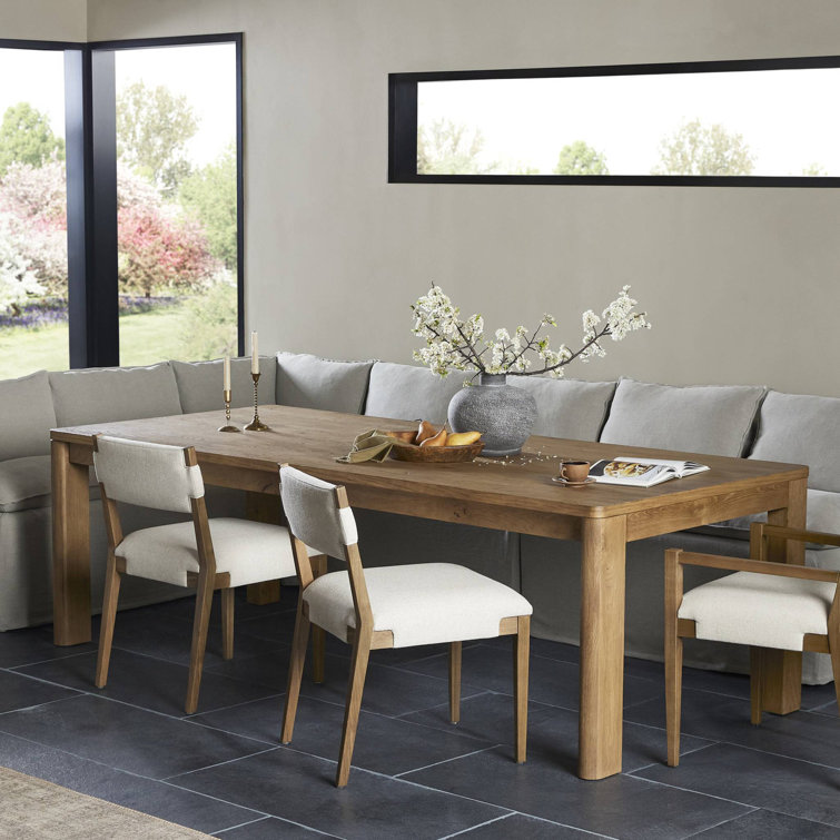 Light Brown Oak Extendable Rectangular Dining Table