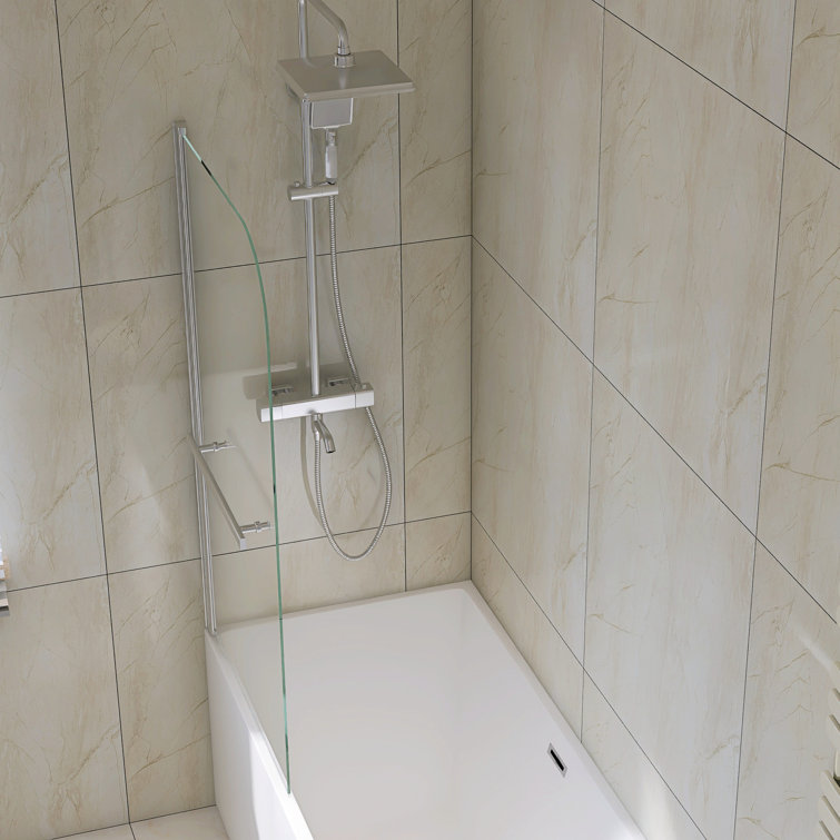 31" x 55" Frameless Tempered Glass Bathtub Shower Door