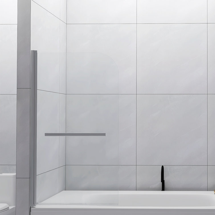 31" x 55" Frameless Tempered Glass Bathtub Shower Door