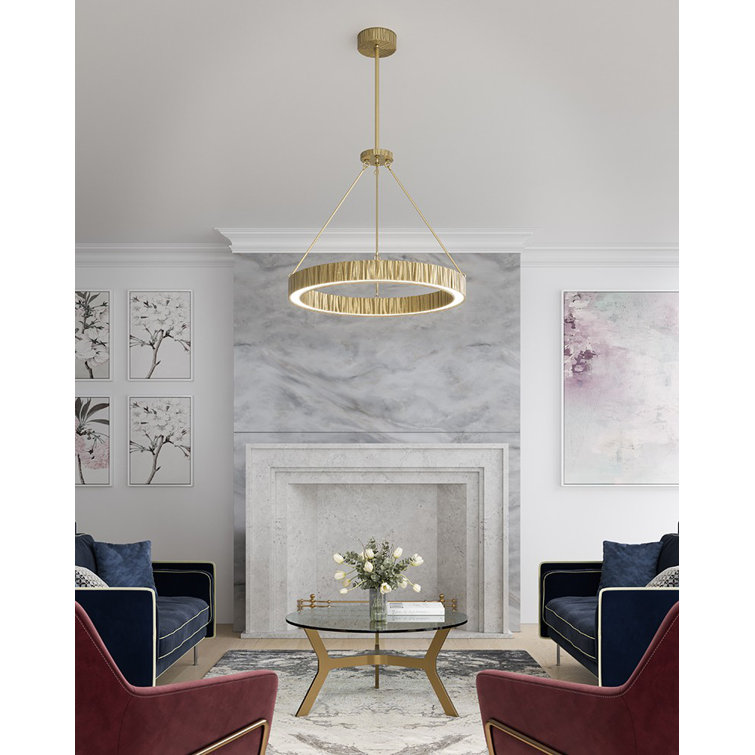 Kensington 30'' Vintage Brass LED Pendant Light