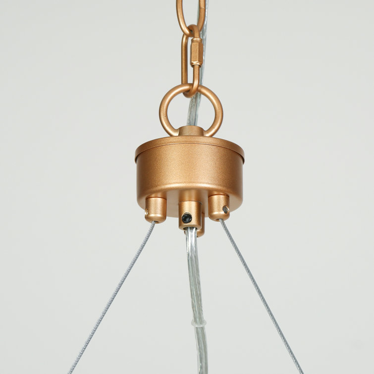 Froebon Black and Gold 6-Light Candle Chandelier