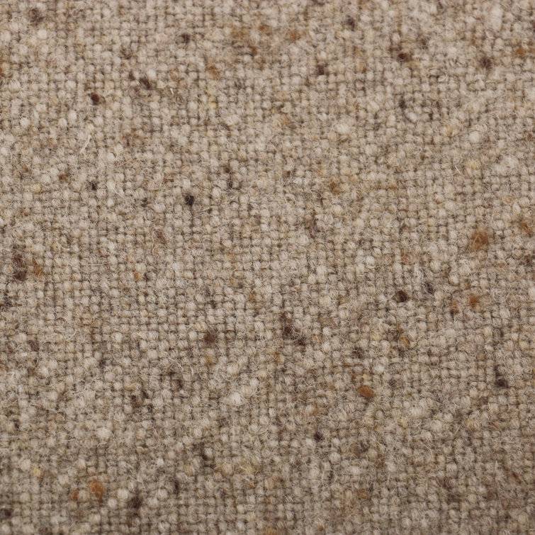 Taupe Linen Blend Cushioned Armchair with Solid Wood Frame