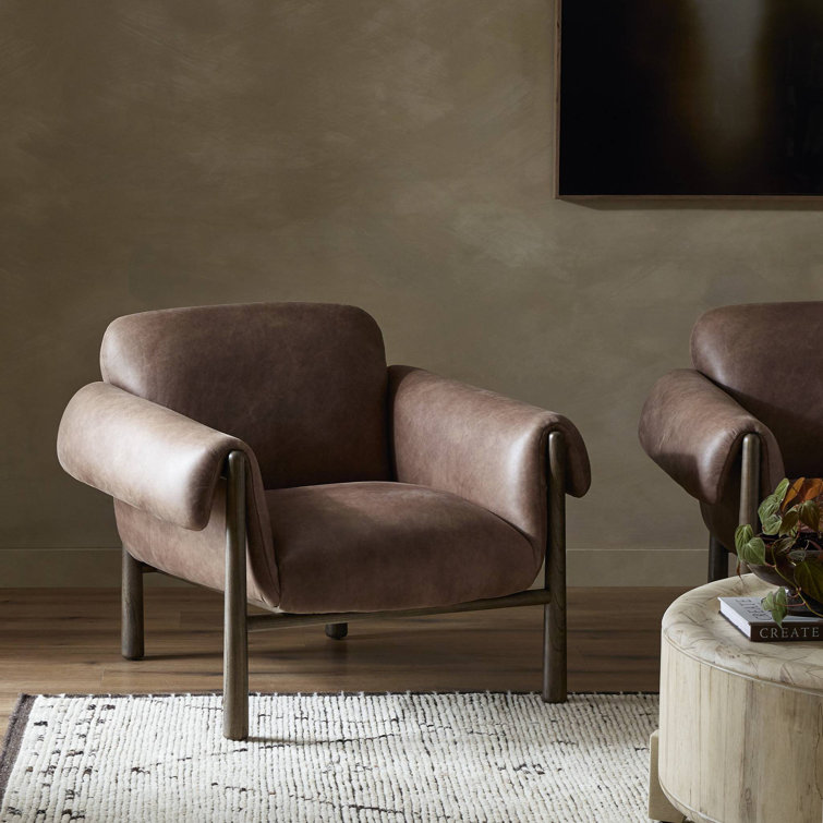 Palermo Cigar Brown Leather Accent Chair