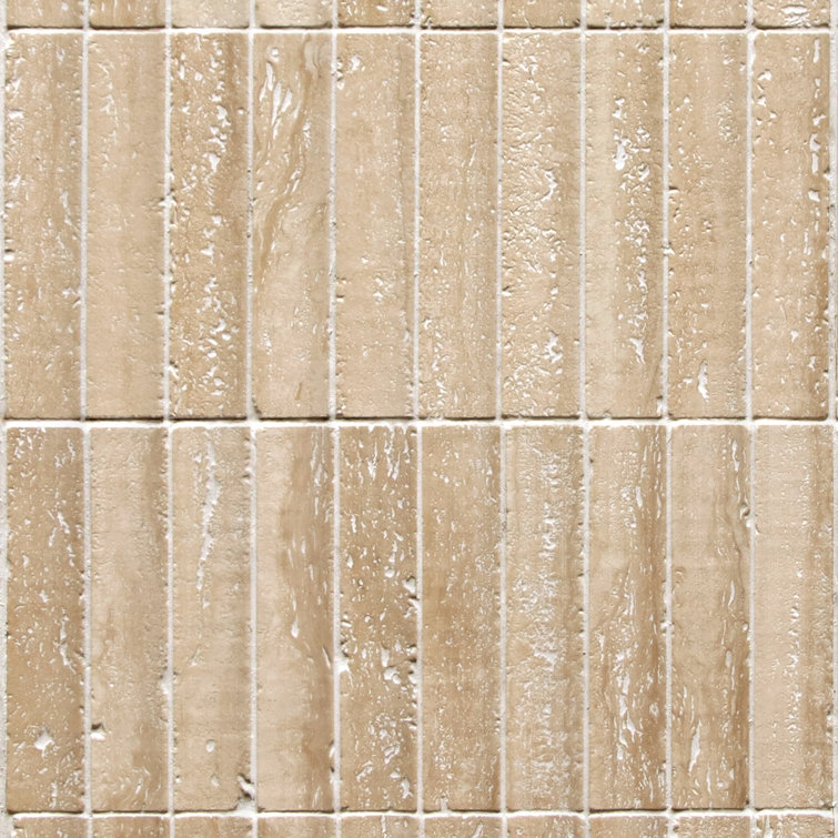 12.52" x 11.89" Honed Travertino Marble Mosaic Tile