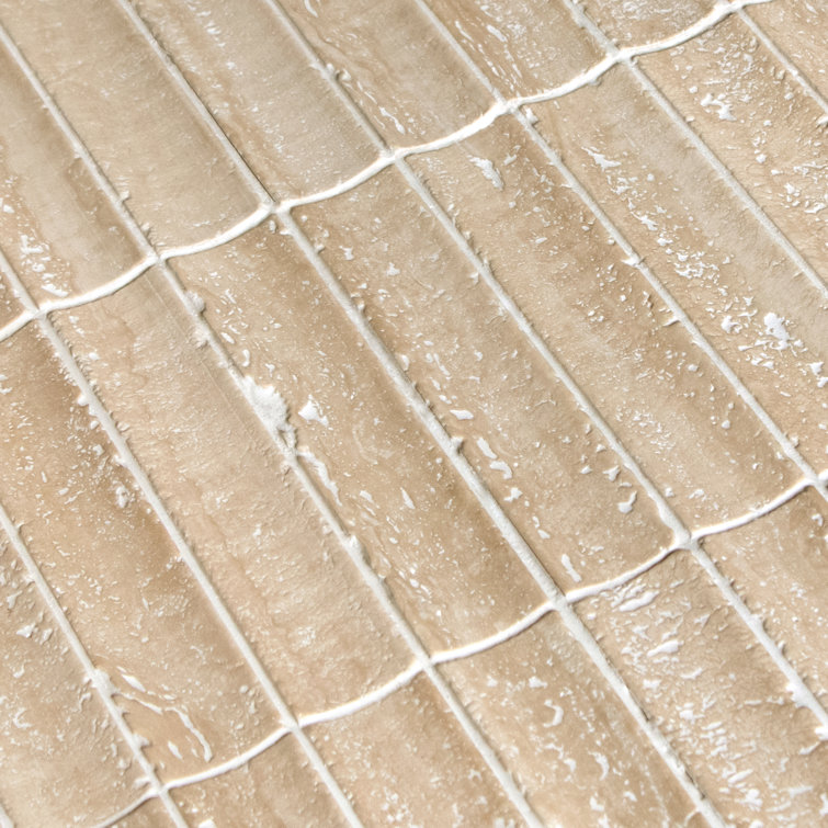 12.52" x 11.89" Honed Travertino Marble Mosaic Tile
