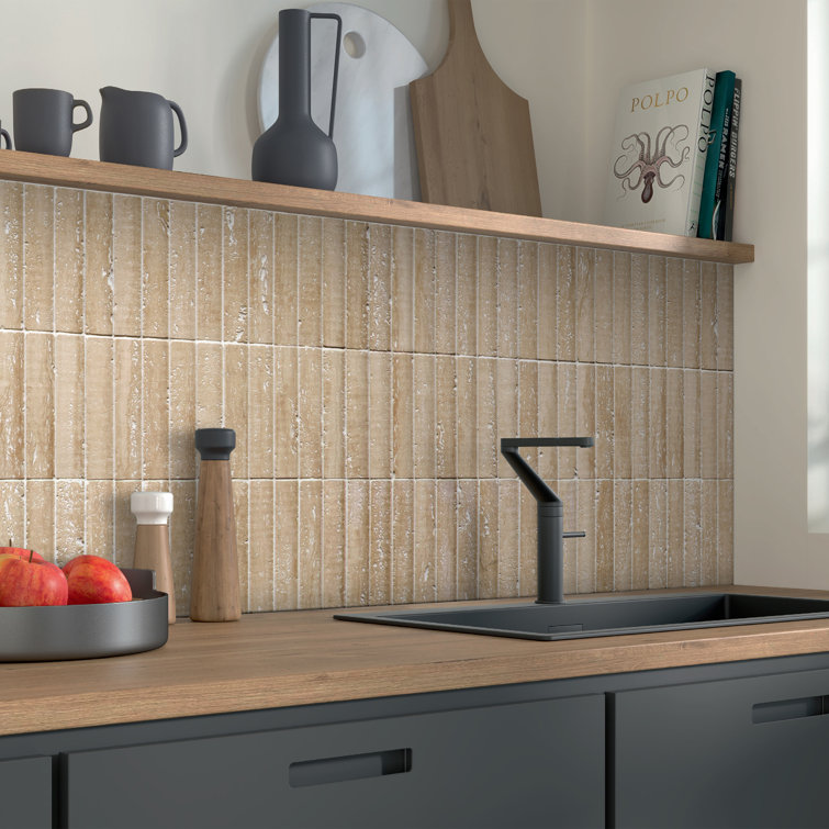 12.52" x 11.89" Honed Travertino Marble Mosaic Tile