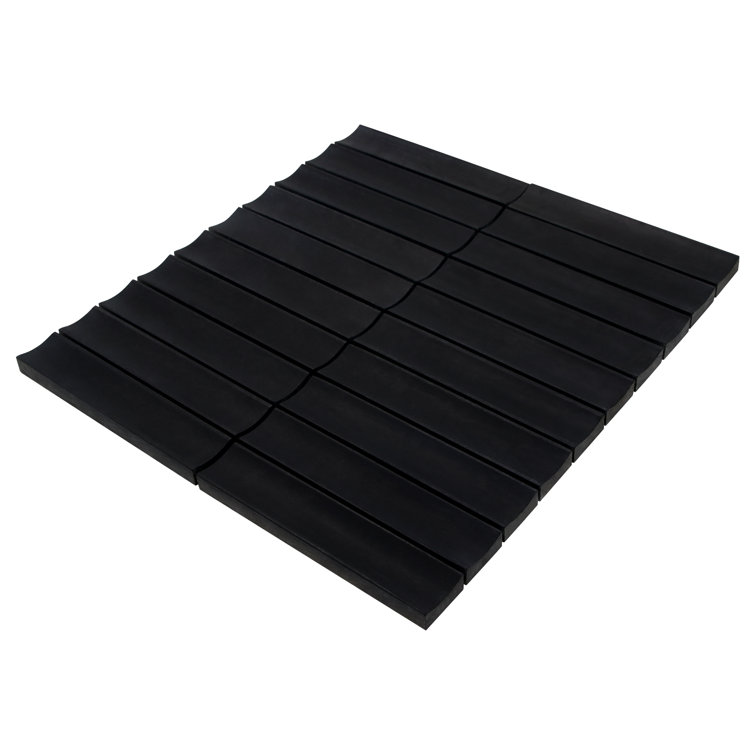 12.52" x 11.89" Black Honed Marble Mosaic Tile