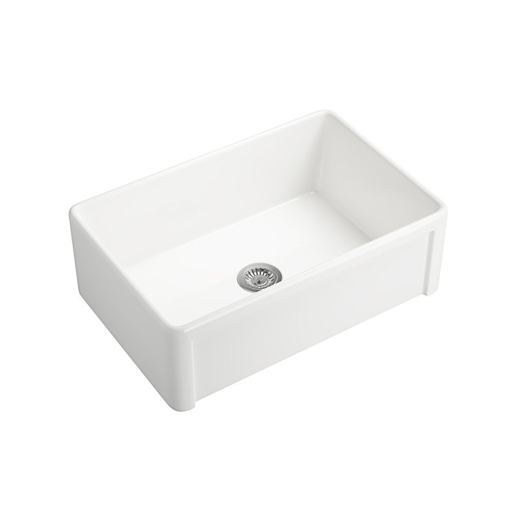 30 Inch White Ceramic Farmhouse Apron-Front Kitchen Sink