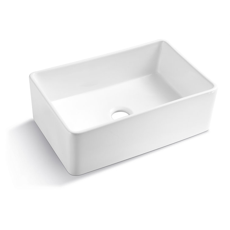 30 Inch White Ceramic Farmhouse Apron-Front Kitchen Sink