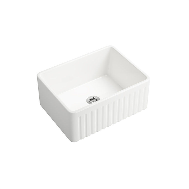 White Ceramic 24" Farmhouse Apron Kitchen Sink