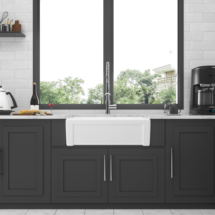 30-Inch White Ceramic Farmhouse Apron-Front Kitchen Sink