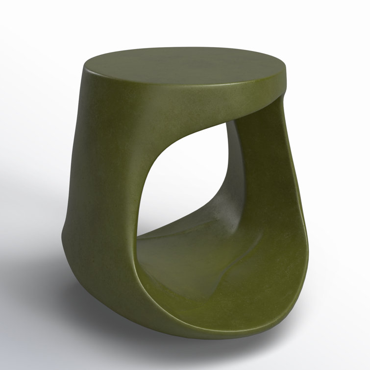 Green Concrete Backless Outdoor Bar Stool