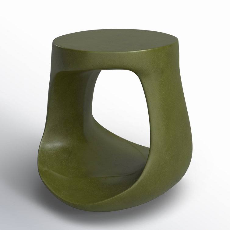 Green Concrete Backless Outdoor Bar Stool