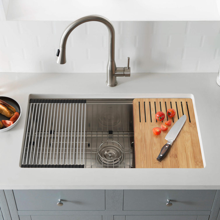 33 Inch Stainless Steel Single Bowl Undermount Kitchen Sink
