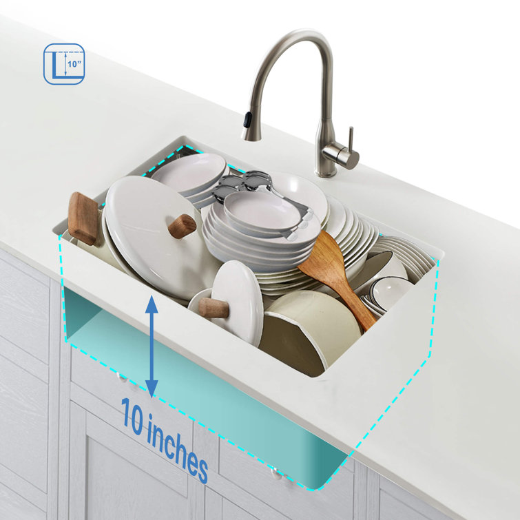 33 Inch Stainless Steel Single Bowl Undermount Kitchen Sink