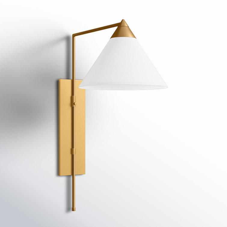 Franklin Burnished Brass Cone-Shaped Dimmable Wall Sconce