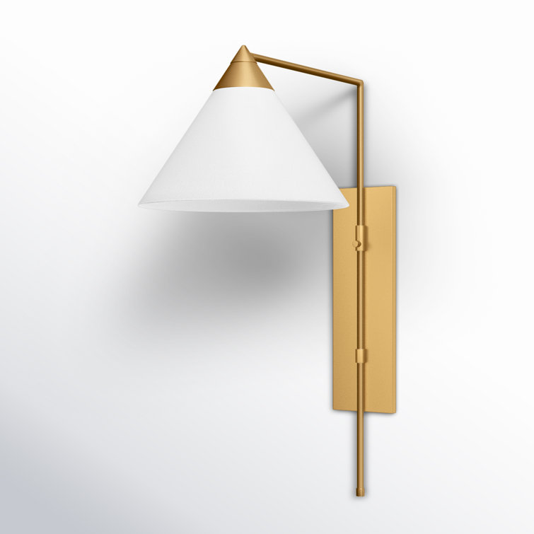 Franklin Burnished Brass Cone-Shaped Dimmable Wall Sconce
