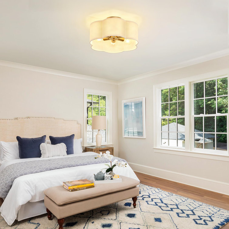 Gold 6-Light Polyester Flush Mount Ceiling Light