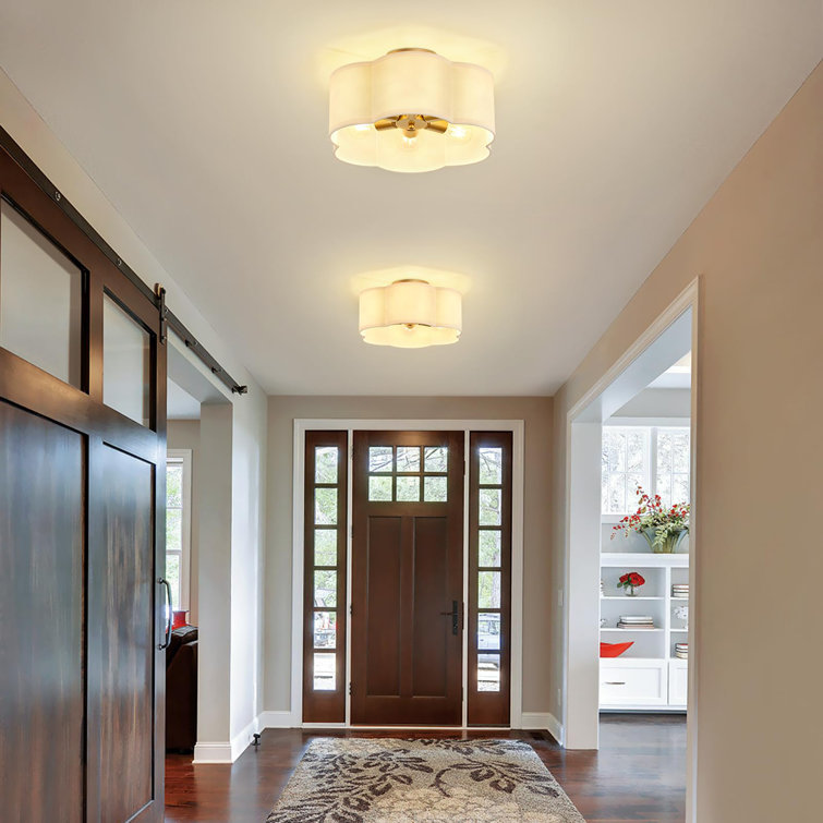 Gold 6-Light Polyester Flush Mount Ceiling Light