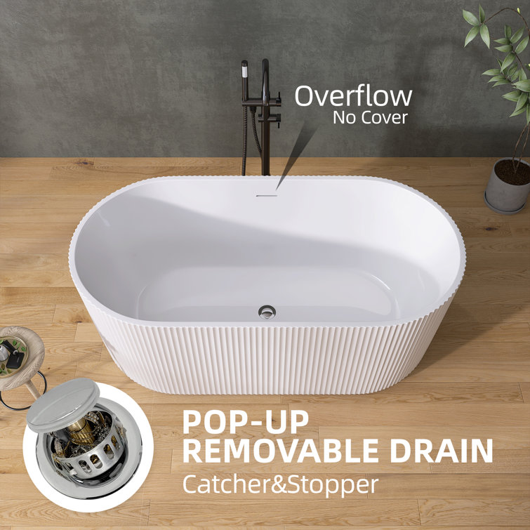 59'' x 29.5'' Freestanding Soaking Acrylic Bathtub