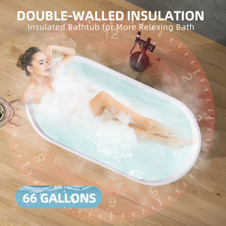 59'' x 29.5'' Freestanding Soaking Acrylic Bathtub
