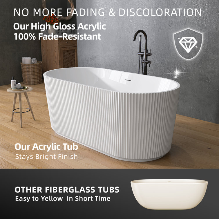 59'' x 29.5'' Freestanding Soaking Acrylic Bathtub