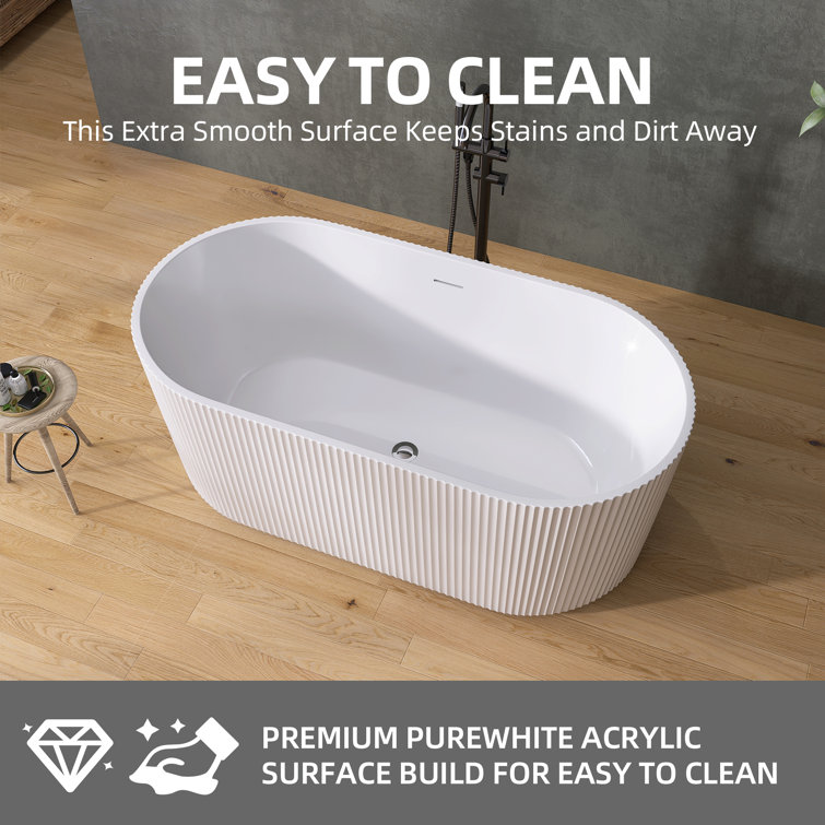59'' x 29.5'' Freestanding Soaking Acrylic Bathtub