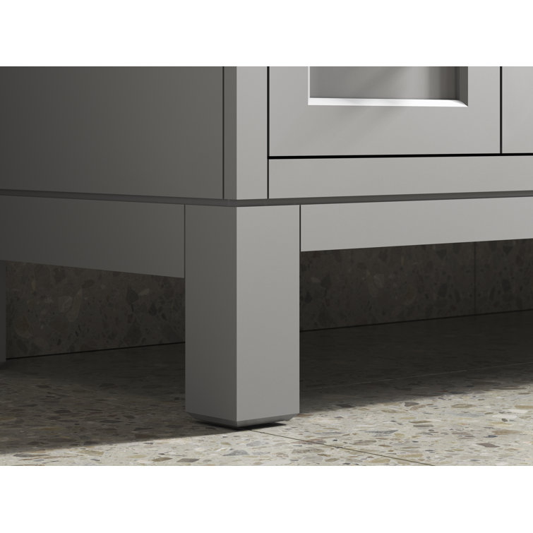 Quo 30" Mohair Grey Freestanding Bathroom Vanity with Quartz Top