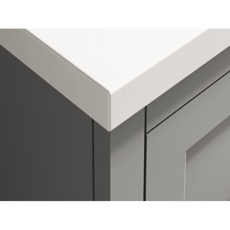 Quo 30" Mohair Grey Freestanding Bathroom Vanity with Quartz Top
