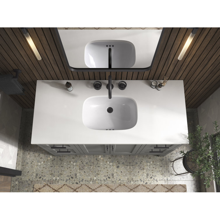 Quo 48'' Mohair Gray Bathroom Vanity with Quartz Top