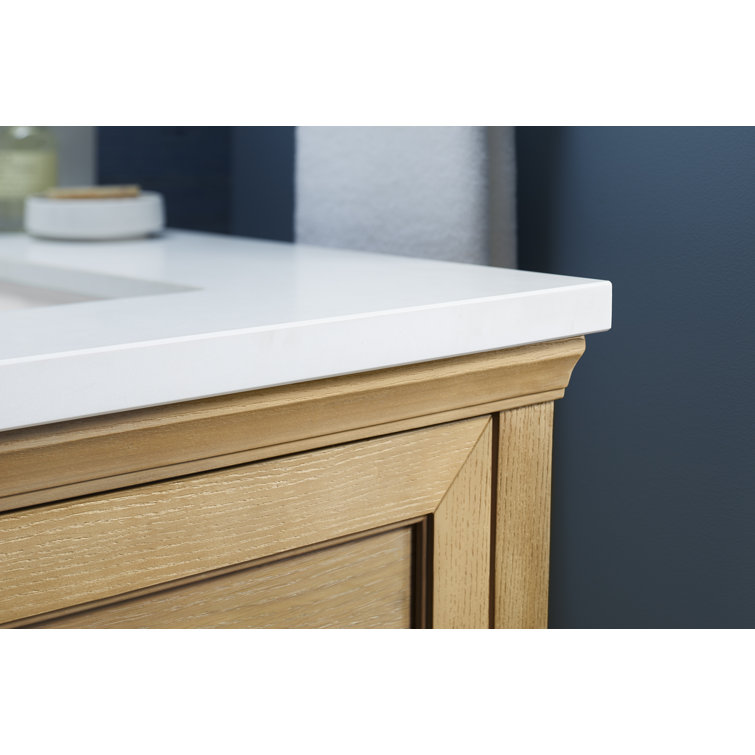 Charlemont 24" Light Oak Bathroom Vanity with Quartz Top