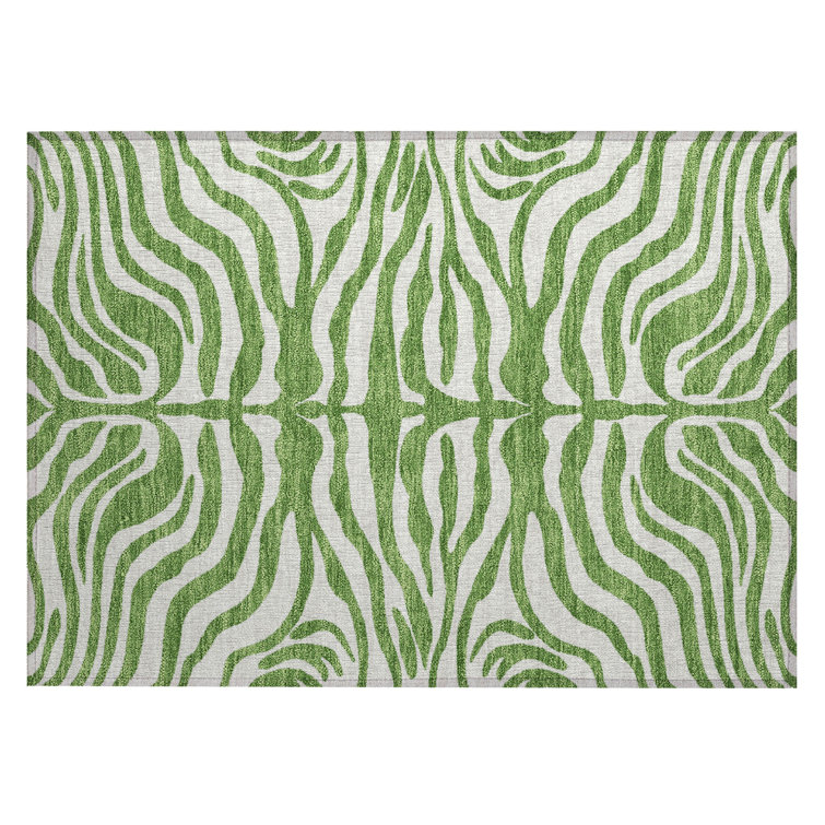 Red Rectangular Washable Synthetic Non-slip Rug 30" x 20"