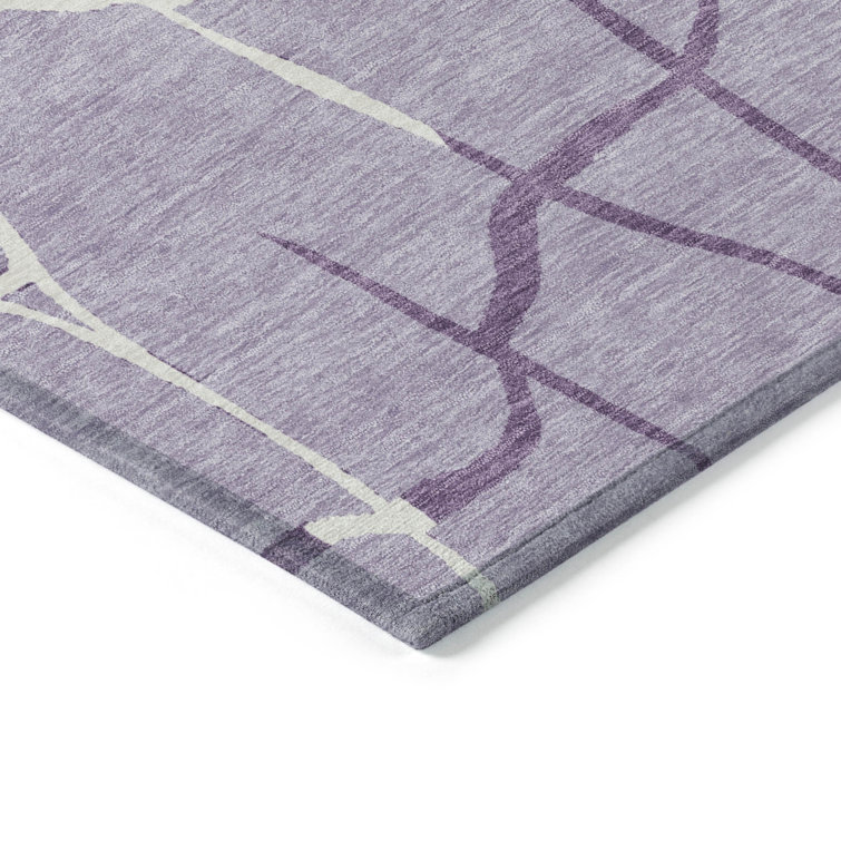 Lavender Mosaic Pattern Washable Synthetic Doormat