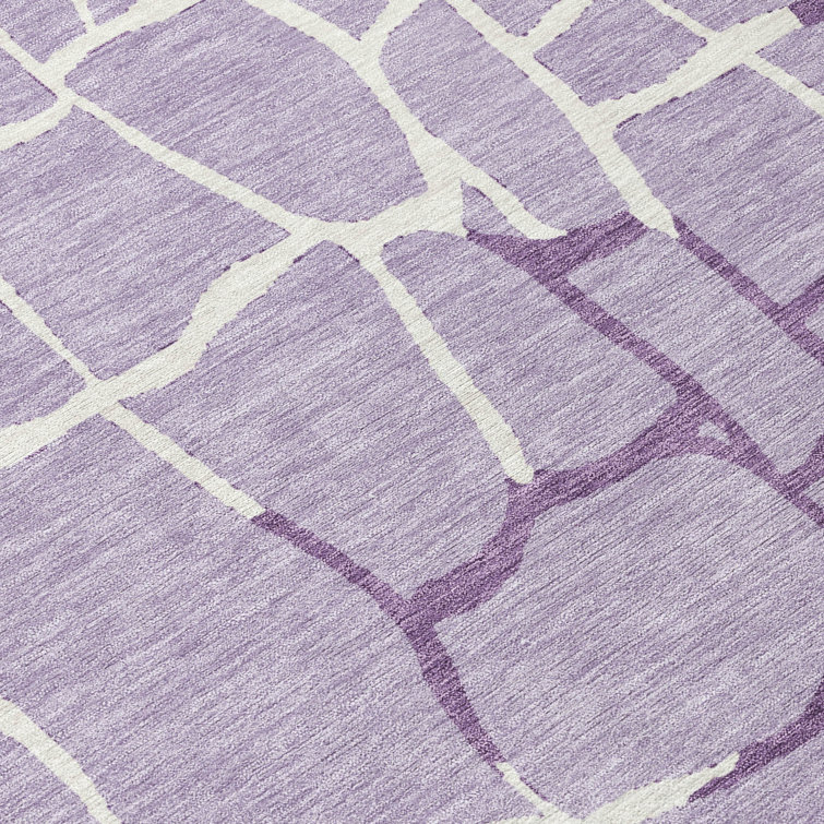 Lavender Mosaic Pattern Washable Synthetic Doormat