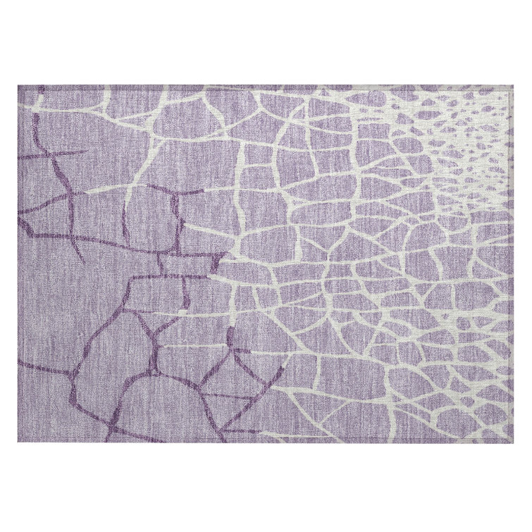 Lavender Mosaic Pattern Washable Synthetic Doormat