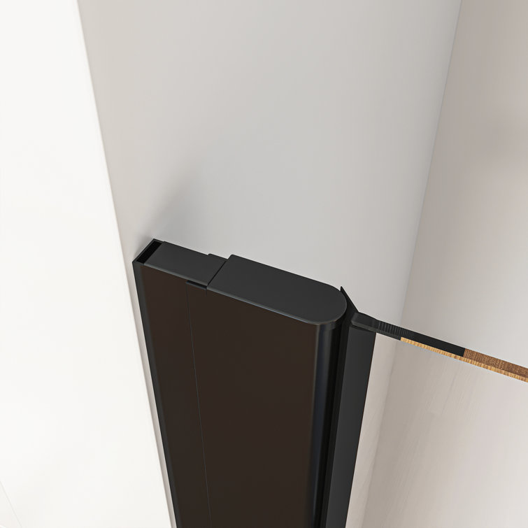 36'' x 72'' Frameless Clear Glass Shower Door in Matte Black