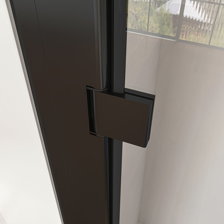 36'' x 72'' Frameless Clear Glass Shower Door in Matte Black