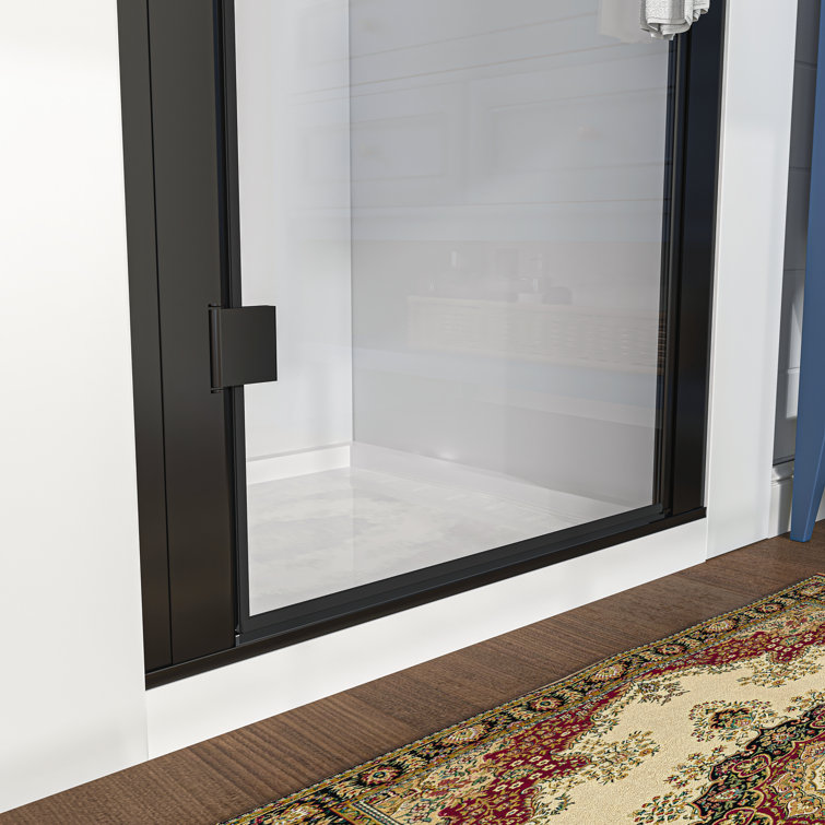 36'' x 72'' Frameless Clear Glass Shower Door in Matte Black
