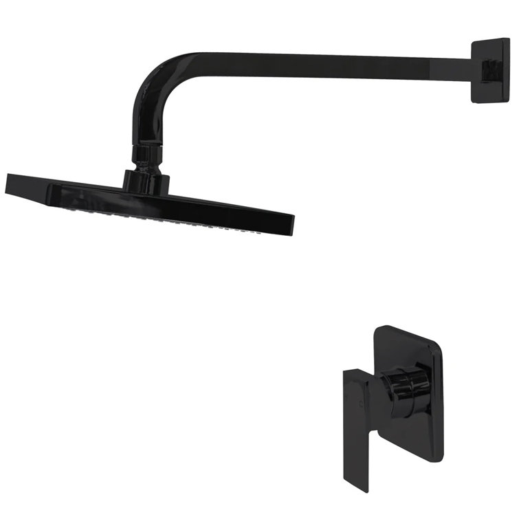 Brushed Nickel Square Wall Mounted Shower System