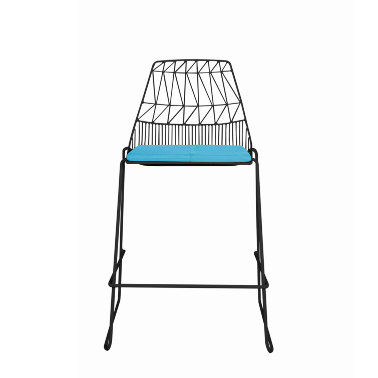 Lucy Black Metal Saddle Style Counter Stool